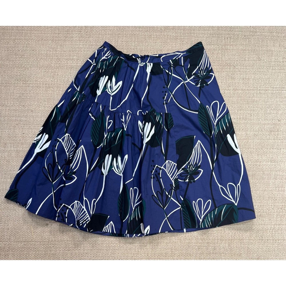 Marni Skirt Womens Size 44/12 Purple SS14 Drawn Botanic Floral Midi Twee